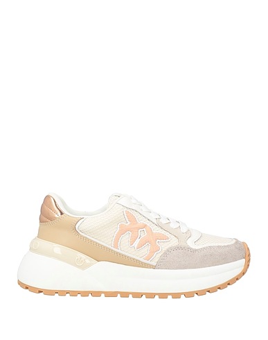 PINKO Sneakers Off white Calfskin, Cow leather, Synthetisches Material, Textile fibres