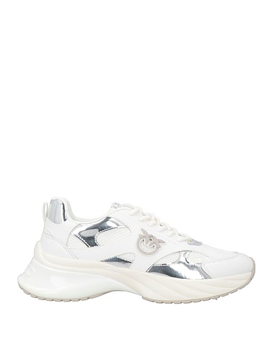PINKO Sneakers Λευκό Συνθετικό υλικό, Ίνες υφασμάτων, Δέρμα