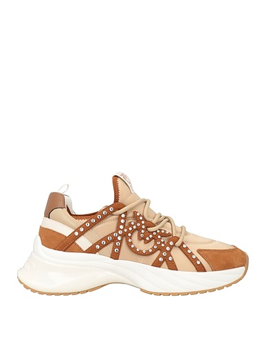 PINKO Sneakers Sand Synthetisches Material, Textile fibres, Cow leather