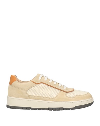 GRAN SASSO Sneakers Cream Leather, Textile fibres