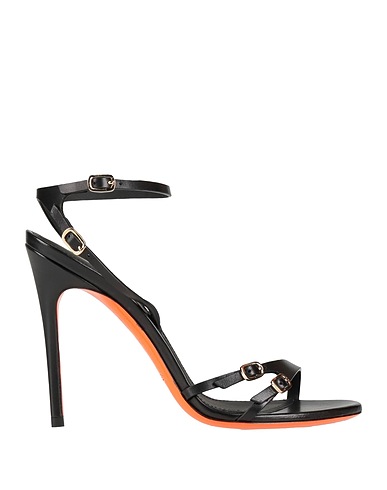 SANTONI Sandals Black Leather