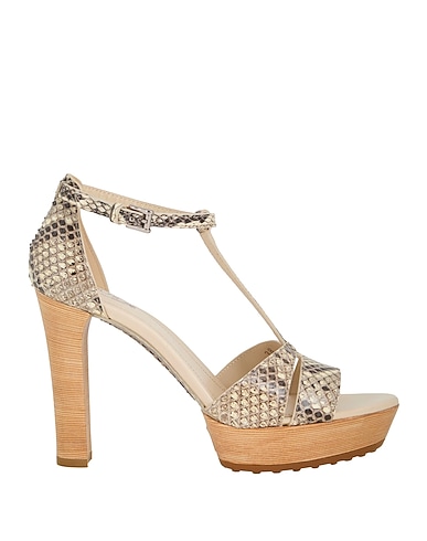 TOD'S Sandals Light grey Snakeskin