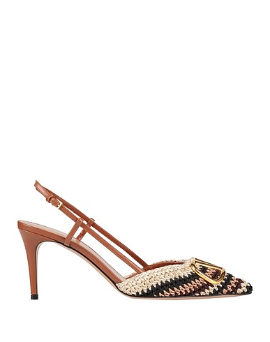 VALENTINO GARAVANI Pump Light brown Textile fibers, Leather