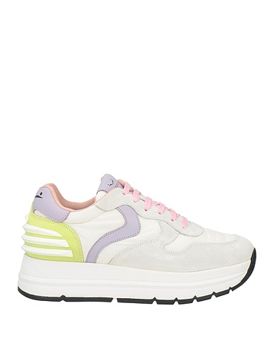 VOILE BLANCHE Sneakers Off white Leather, Textile fibres