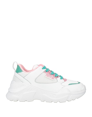 VERSACE JEANS COUTURE Sneakers White Leather, Textile fibers