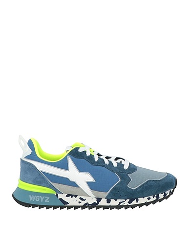 W6YZ Sneakers Slate blue Leather, Textile fibres