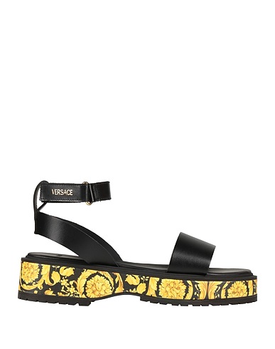 VERSACE Sandalen Schwarz Leder