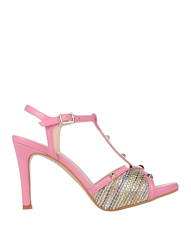 LODI Sandals Pink Leather, Textile fibres
