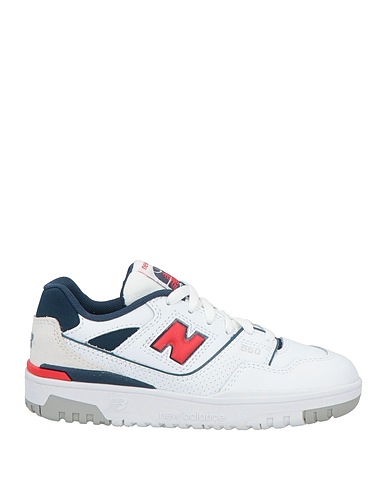 NEW BALANCE Sneakers White Leather, Textile fibres