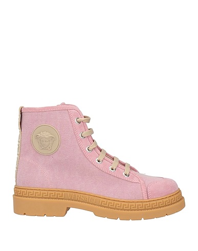 VERSACE Ankle boot Pink Textile fibres, Leather