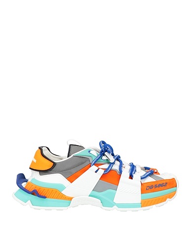 DOLCE&GABBANA Sneakers Orange Leather, Textile fibres