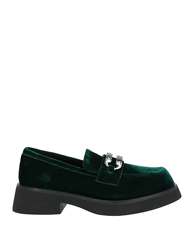 TOSCA BLU Loafers Dark green Textile fibers