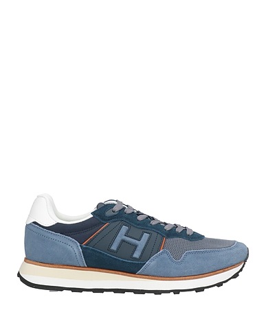 HACKETT Sneakers Slate blue Leather, Textile fibres