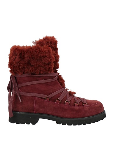MALÌPARMI Ankle boot Burgundy Leather, Textile fibres