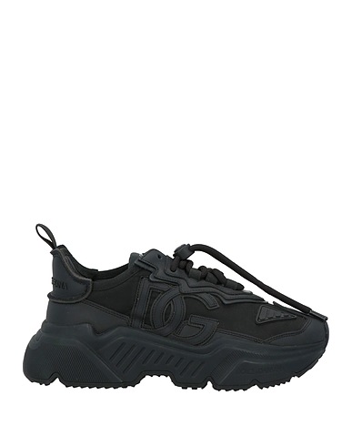 DOLCE&GABBANA Sneakers Nero Poliammide, Pelle di vitello, Elastan, Viscosa