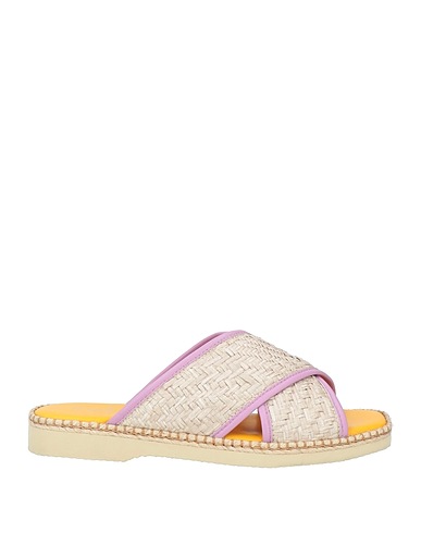 HOGAN Sandals Ivory Leather, Natural raffia