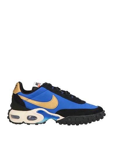 NIKE Sneakers Bright blue Leather, Textile fibres