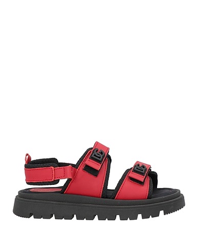 DOLCE&GABBANA Sandals Red 100% Calfskin, Textile fibers