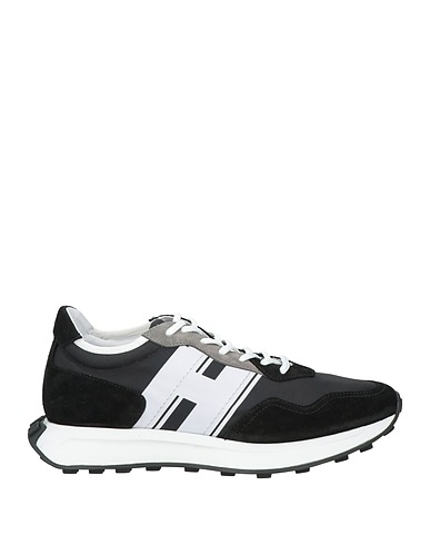 HOGAN Sneakers Black Leather, Textile fibres