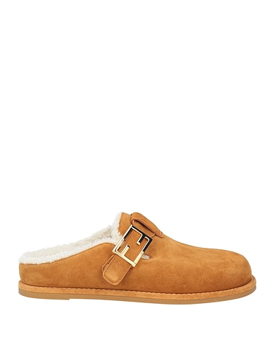 FENDI Mules and clogs Camel Shearling