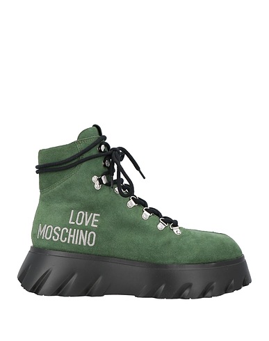 LOVE MOSCHINO Ankle boot Military green Leather