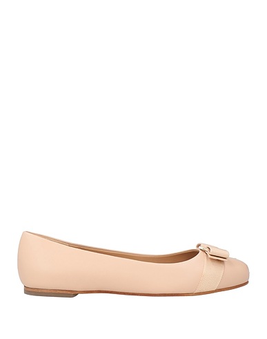 FERRAGAMO Ballet flats Beige Lambskin