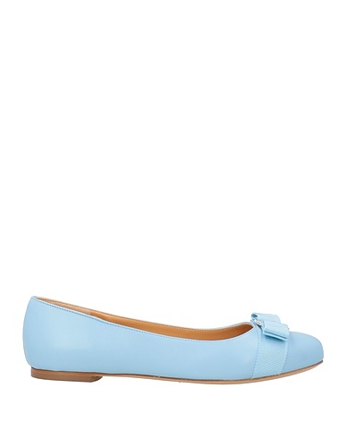 FERRAGAMO Ballet flats Light blue Lambskin