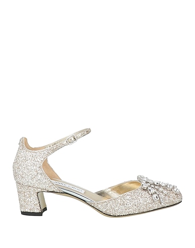 JIMMY CHOO Pump Silver 90% Textile fibers, 5% Goat skin, 5% Calfskin