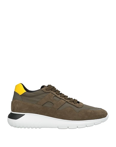 HOGAN Sneakers INTERACTIVE Militärgrün Gewebefasern, Leder