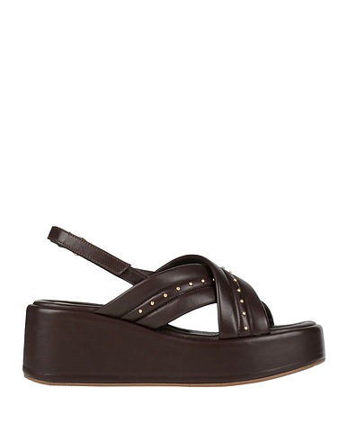 LORENZO MARI Sandals Dark brown Leather