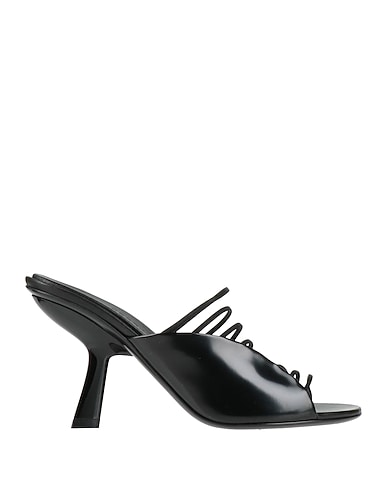 FERRAGAMO Sandals Black Calfskin, Textile fibers