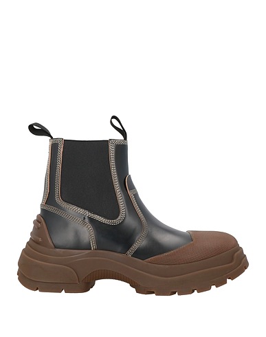 MAISON MARGIELA Ankle boot Black Leather, Textile fibres
