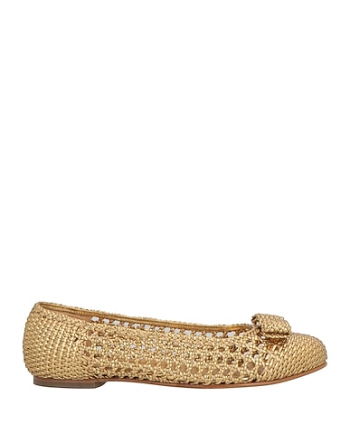 FERRAGAMO Ballet flats Gold Leather