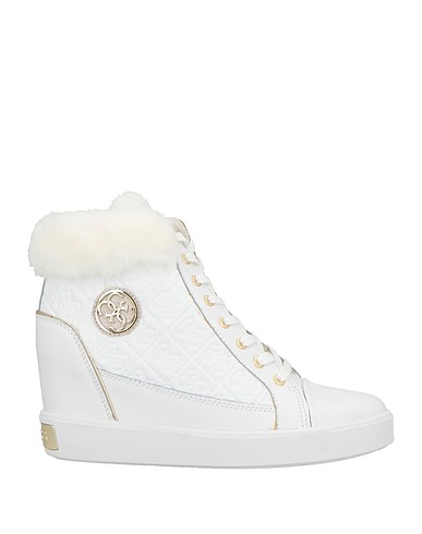 GUESS Sneakers Bianco Pelle, Fibre tessili, Materiale sintetico