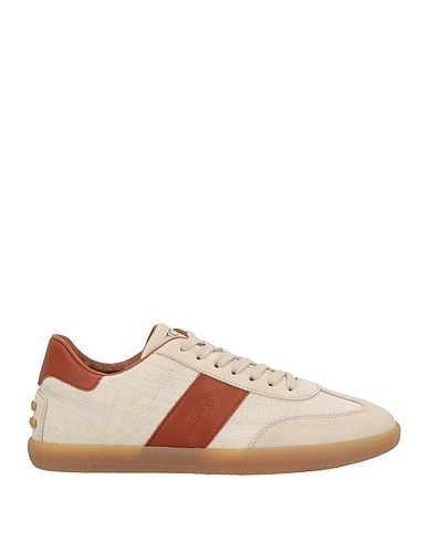 TOD'S Sneakers Beige Fibre tessili, Pelle