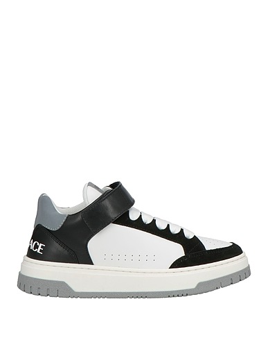VERSACE YOUNG Sneakers Bianco Pelle di vitello, Fibre tessili