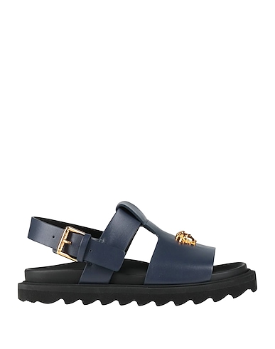 VERSACE YOUNG Sandals Navy blue Calfskin