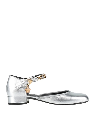 VERSACE YOUNG Elegante Schuhe Silber Leder