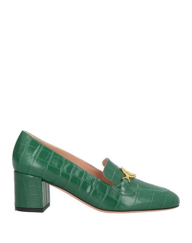 BALLY Loafers Green Calfskin