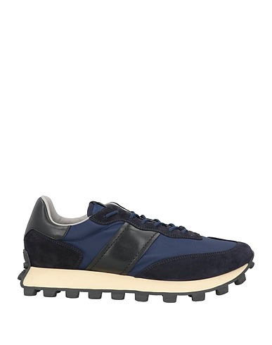 TOD'S Sneakers Midnight blue Leather, Textile fibers