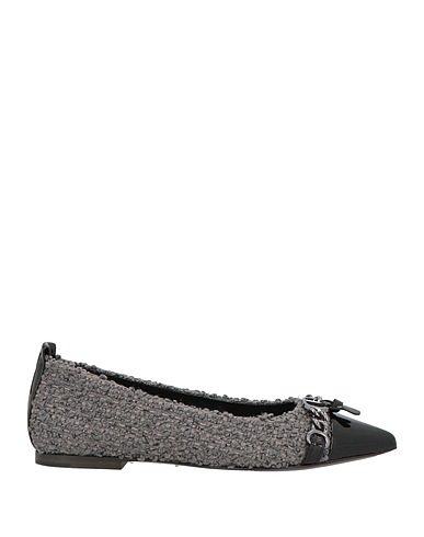 KENNEL & SCHMENGER Ballet flats Grey Leather, Textile fibres