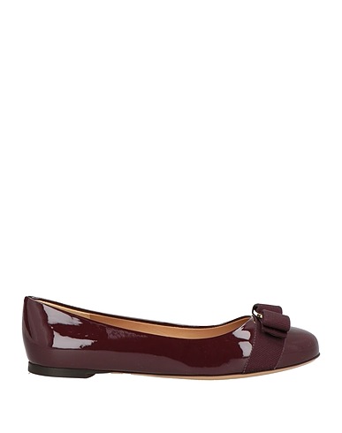 FERRAGAMO Ballet flats Burgundy Leather