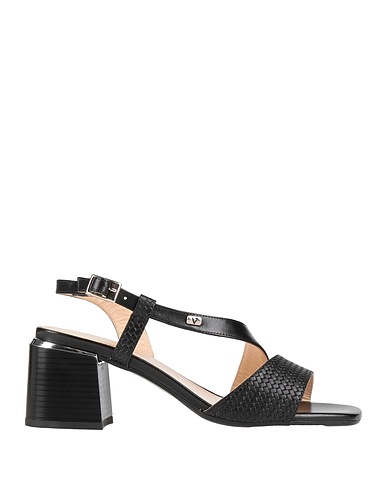 VALLEVERDE Sandals Black Calfskin