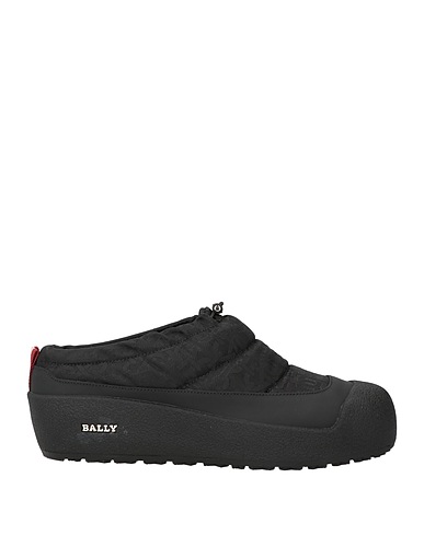 BALLY Mules and clogs Black Leather, Textile fibers