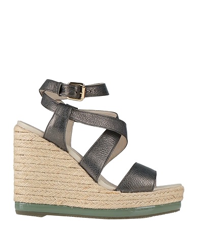 HOGAN Espadrilles Grau Leder