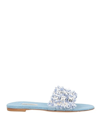 CASADEI Sandals Blue Textile fibers, Synthetisches Material