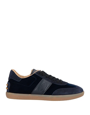 TOD'S Sneakers Navy blue Leather, Textile fibres