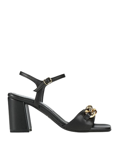 VALLEVERDE Sandals Black Textile fibers