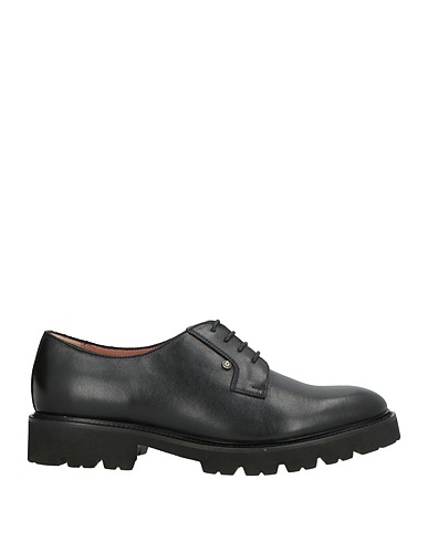 POLLINI Laced shoes Black Calfskin