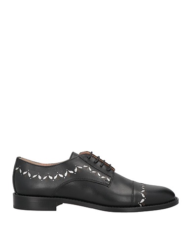 POLLINI Laced shoes Black Calfskin